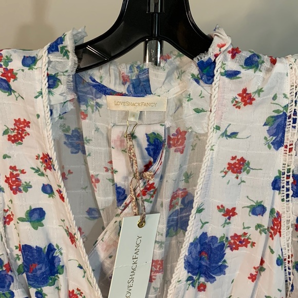 Loveshackfancy Arlo Mini Dress in Blue Notte Size: 8 - Picture 9 of 14